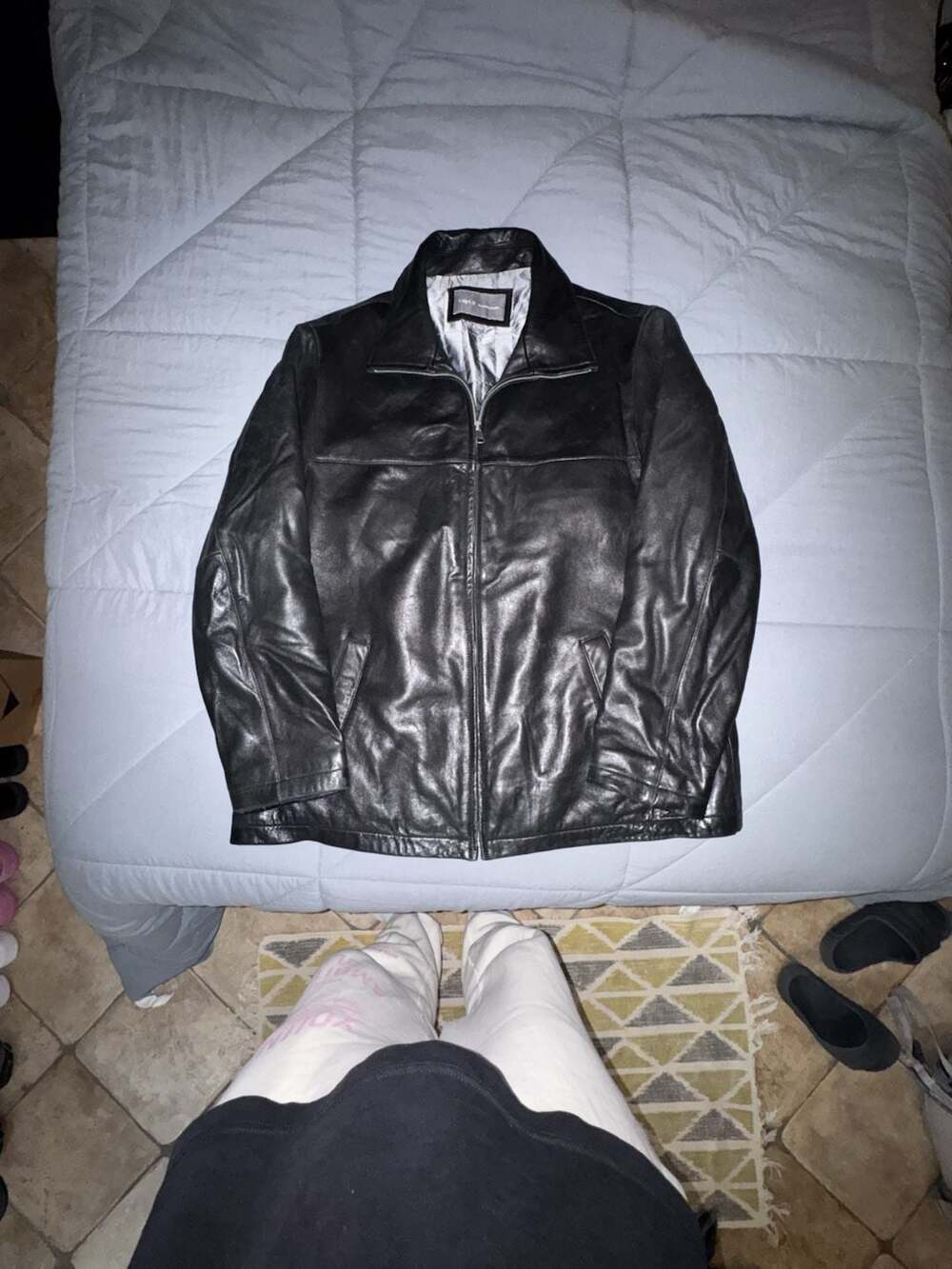 Apt. 9 Lambskin Leather Jacket Size XL Black